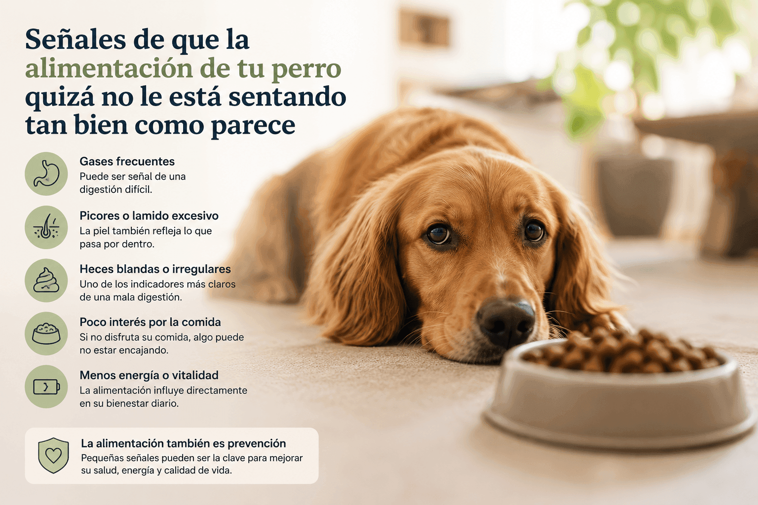 Señales de que la alimentación de tu perro quizá no le está sentando tan bien como parece