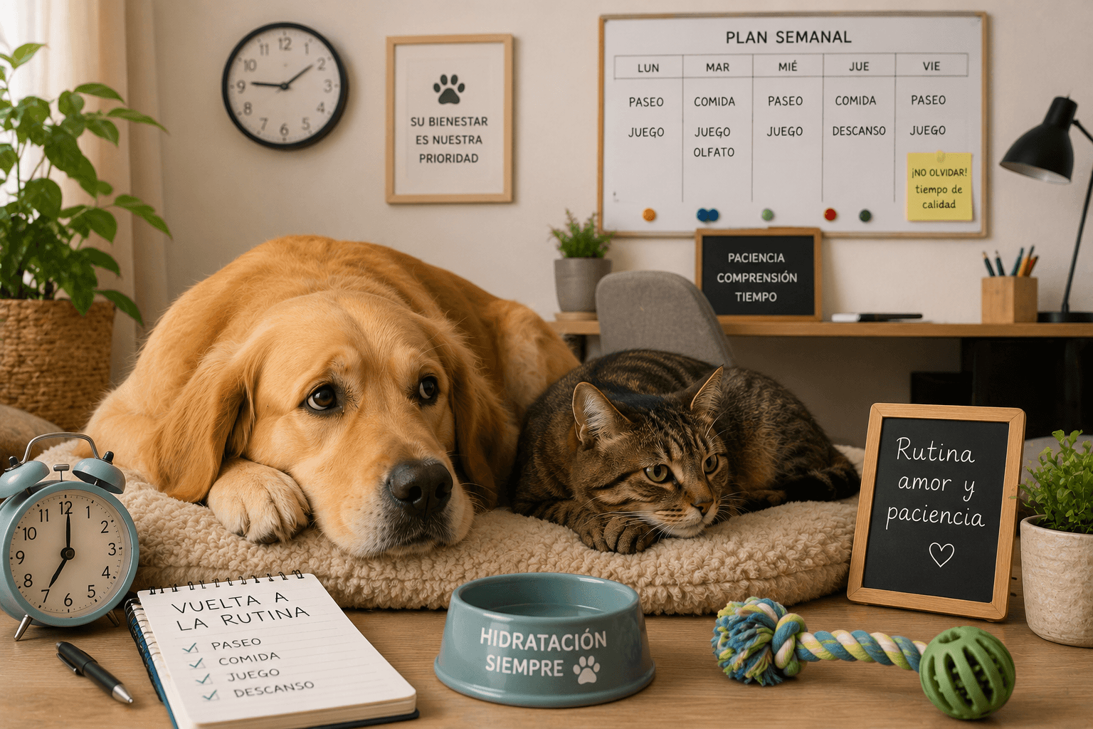 Estrés postvacacional en perros y gatos: cómo ayudarles en la vuelta a la rutina