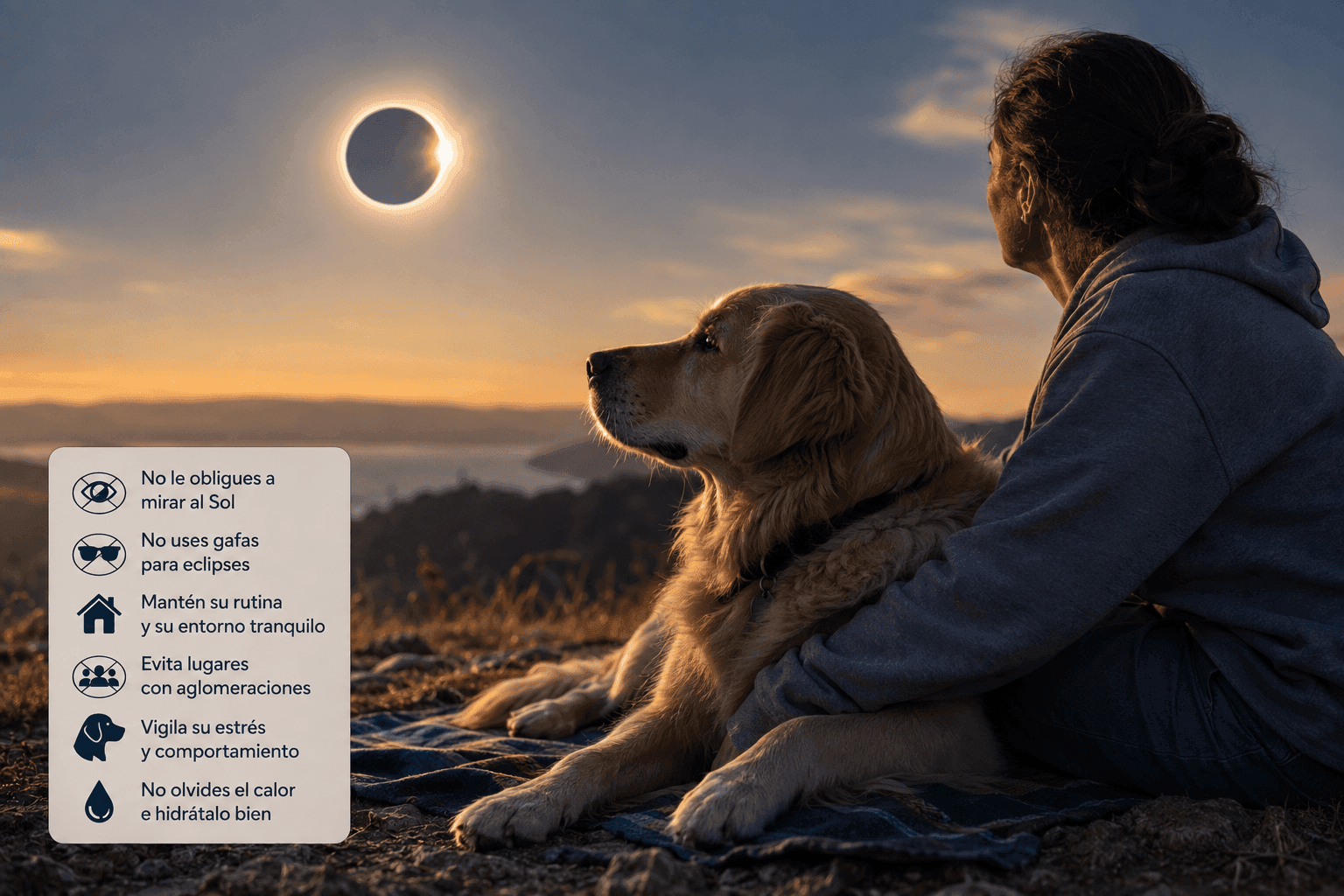 Eclipse solar 12 de agosto y mascotas: cómo protegerlas